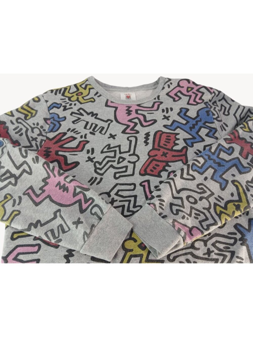 Keith Haring Forever 21 Gray Graphic Sweatshirt Womens Large Colorful Abstract - Picture 8 of 8